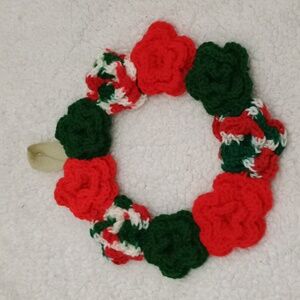 Handmade Crocheted Small Holiday Wreath
